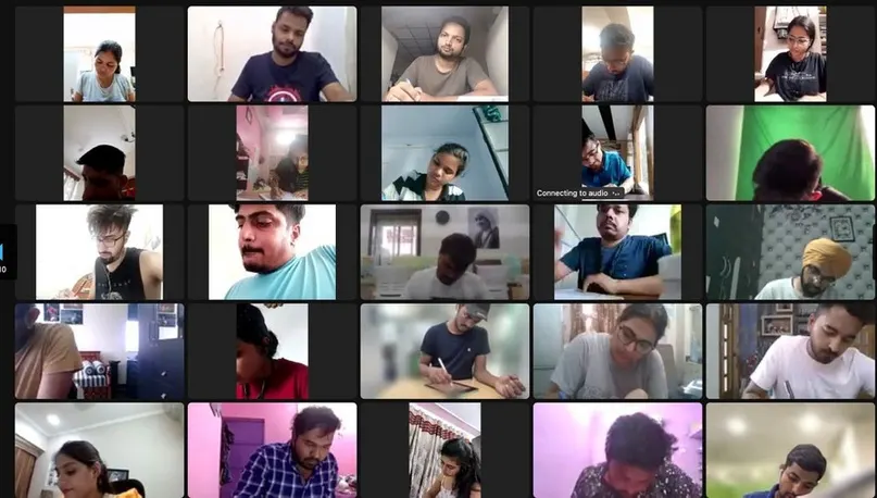 Another Sankalp Zoom live test session with students on camera