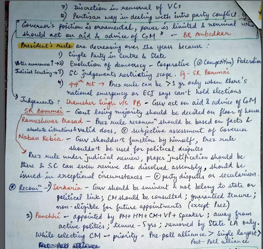 Achal Upadhyay's handwritten Sankalp Mains notes, topic that came as a direct question in UPSC Mains 2023